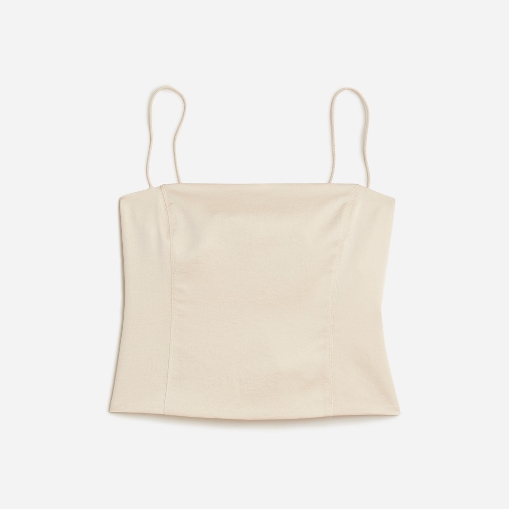 NWT J.Crew Bustier Top in Stretch Satin in Pale Bone Women's Size 00 & 0